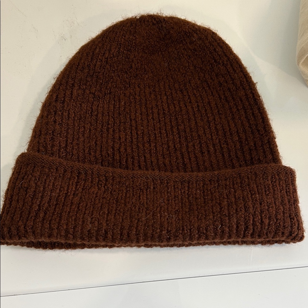 Madewell womens Ribbed Folded Cuff Beanie - Brown
